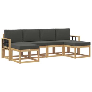 vidaXL Ensemble de canapés d'extérieur 6 Pièces Blanc et anthracite