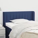 vidaXL Tête de lit avec oreilles Bleu 93x16x78/88 cm Tissu