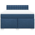 vidaXL Sommier à lattes de lit avec matelas Bleu 160x200 cm Tissu