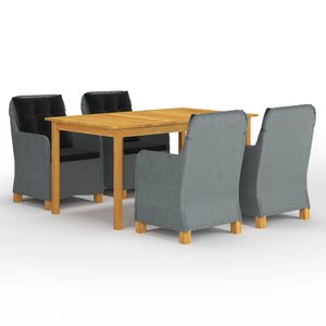 vidaXL Ensemble à manger de jardin 5 Pièces Gris clair