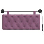 vidaXL Tête de lit suspendue Avec lumière LED Pourpre Velours