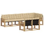 vidaXL Ensemble de canapés d'extérieur 8 Pièces Blanc et Beige