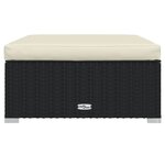 vidaXL Salon de jardin 8 Pièces avec coussins Résine tressée Noir