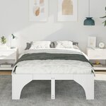 vidaXL Cadre de lit surélevé avec stockage Blanc Bois massif en pin