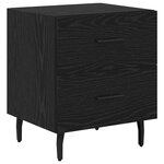 vidaXL Cabinet de chevet avec tiroir Chêne noir 40 x 35 x 47.5 cm