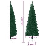 vidaXL Demi sapin de Noël artificiel mince avec support Vert 150 cm