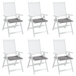 vidaXL Coussins de chaise de jardin 6 Pièces gris 40x40x3 cm tissu oxford
