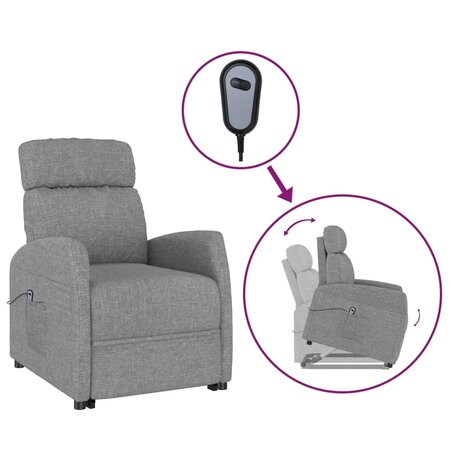 vidaXL Fauteuil Gris clair Tissu