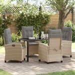 vidaXL Ensemble de salle à manger pour jardin 5 Pièces Beige polyrotin
