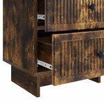 vidaXL Cabinet de chevet avec tiroir Chêne fumé 43 x 34 5 x 47 5 cm