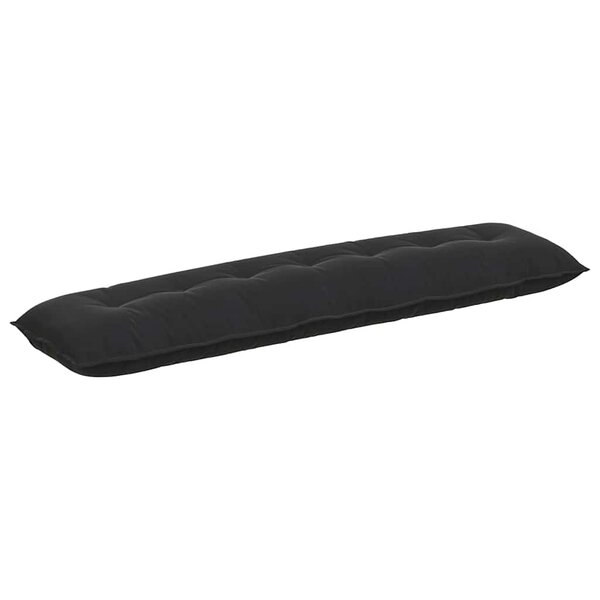 vidaXL Coussin de Dos Noir 200 x 50 cm Tissu en velours côtelé