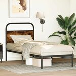 vidaXL Cadre de lit sans matelas chêne fumé 75x190cm bois d'ingénierie
