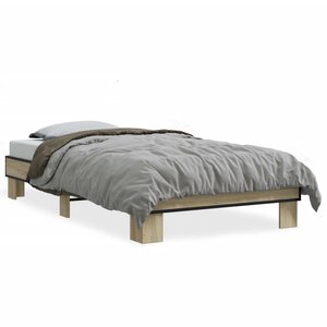 vidaXL Cadre de lit sans matelas chêne sonoma 100x200 cm