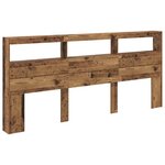 vidaXL Tête de lit Bois Ancien 220 x 17 x 102 cm Bois d'ingénierie