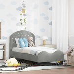 vidaXL Cadre de lit pour tout-petit avec tête de lit Gris clair