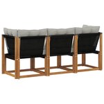 vidaXL Canapé d’extérieur milieu et coin avec coussin 3 Pièce Naturel