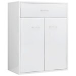 vidaXL Buffet Blanc brillant 60x30x75 cm Bois d'ingénierie