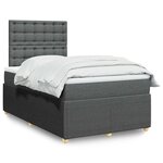 vidaXL Sommier à lattes de lit avec matelas Gris foncé 120x200cm Tissu