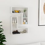 vidaXL Étagères murales 2Pièces blanc brillant 50x15x50cm bois ingénierie