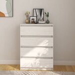 vidaXL Armoire d'appoint Blanc 60x36x84 cm Bois de pin massif