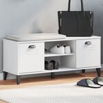 vidaXL Banc à chaussures VIKEN blanc 106x35x45 cm bois massif de pin