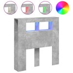 vidaXL Tête de lit à LED gris béton 100x18 5x103 5cm bois d'ingénierie