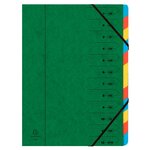 Trieur Agrafé Avec Élastiques 12 Compartiments - Vert - X 8 - Exacompta