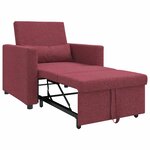 vidaXL Canapé Lit Simple Rouge bordeaux 90 x 165 x 87 cm tissu
