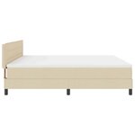 vidaXL Lit à ressorts avec matelas Crème 200 x 200 cm tissu