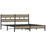 vidaXL Cadre de lit en métal sans matelas chêne sonoma 183x213 cm