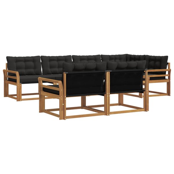 vidaXL Ensemble de canapés d'extérieur 7 pc Naturel et noir
