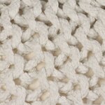 vidaXL Pouf tricoté à la main Coton 50 x 35 cm Blanc