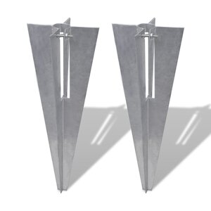 vidaXL Piquets de poteau de clôture 2 Pièces acier