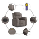 vidaXL Fauteuil de massage inclinable Taupe Tissu