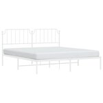 vidaXL Cadre de lit métal sans matelas et tête de lit blanc 180x200 cm