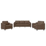 vidaXL Ensemble de canapés 3 Pièces avec coussins marron tissu
