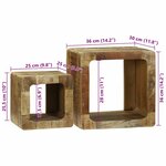 vidaXL Meuble TV 2 Pièces Marron Bois de manguier brut massif