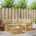 vidaXL Ensemble de canapés d'extérieur 5 Pièces Blanc et Beige