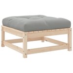 vidaXL Repose-pied de jardin avec coussin bois de pin massif