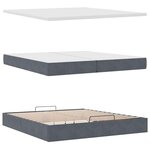 vidaXL Cadre de lit ottoman avec matelas gris foncé 200x200 cm velours