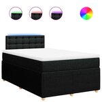 vidaXL Sommier à lattes de lit avec matelas noir 120x190 cm tissu