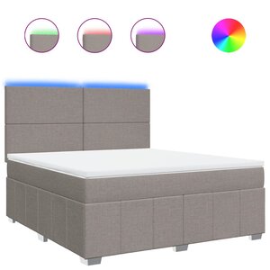 vidaXL Sommier à lattes de lit avec matelas Taupe 180x200 cm Tissu