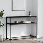 vidaXL Table console noir 100x35 5x75 cm bois d'ingénierie