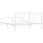 vidaXL Cadre de lit métal sans matelas et pied de lit blanc 150x200 cm