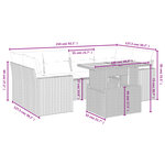 vidaXL Salon de jardin 7 Pièces avec coussins noir résine tressée