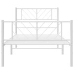 vidaXL Cadre de lit métal sans matelas avec pied de lit blanc 75x190cm
