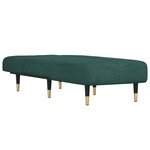vidaXL Chaise longue vert foncé velours