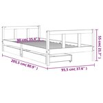 vidaXL Cadre de lit enfant tiroirs blanc 90x200 cm bois de pin massif