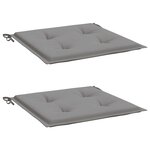 vidaXL Coussins de chaise de jardin lot de 2 gris 50x50x4 cm