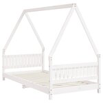 vidaXL Cadre de lit pour enfants blanc 90x190 cm bois de pin massif